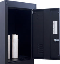 Load image into Gallery viewer, Standard Lock 4-Door Vertical Locker for Office Gym Shed School Home Storage Black
