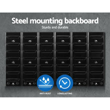 Load image into Gallery viewer, 24 Bin Wall Mounted Rack Storage Tools Steel Board Organiser Work Bench Garage
