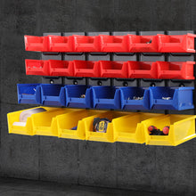 Load image into Gallery viewer, 24 Bin Wall Mounted Rack Storage Tools Steel Board Organiser Work Bench Garage
