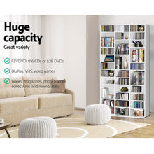 Load image into Gallery viewer, Artiss Adjustable Book Storage Shelf Rack Unit - White
