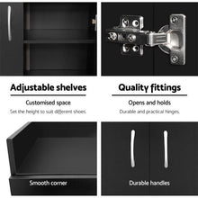 Load image into Gallery viewer, Artiss 2 Doors Shoe Cabinet Storage Cupboard - Black
