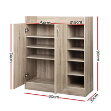 Load image into Gallery viewer, Artiss 2 Doors Shoe Cabinet Storage Cupboard - Wood
