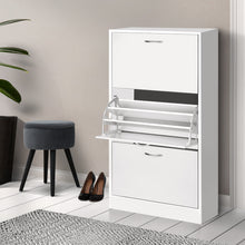 Load image into Gallery viewer, Artiss 3 Tier Shoe Cabinet - White
