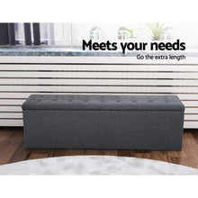 Load image into Gallery viewer, Artiss Storage Ottoman Blanket Box Linen Foot Stool Rest Chest Couch Grey
