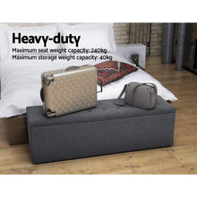 Load image into Gallery viewer, Artiss Storage Ottoman Blanket Box Linen Foot Stool Rest Chest Couch Grey
