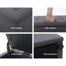 Load image into Gallery viewer, Artiss Storage Ottoman Blanket Box Linen Foot Stool Rest Chest Couch Grey
