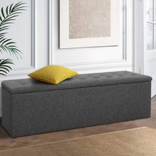 Load image into Gallery viewer, Artiss Storage Ottoman Blanket Box Linen Foot Stool Rest Chest Couch Grey
