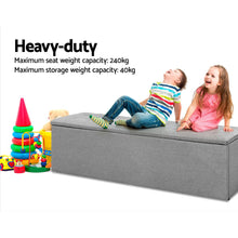 Load image into Gallery viewer, Artiss Storage Ottoman Blanket Box Grey LARGE Fabric Rest Chest Toy Foot Stool
