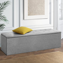 Load image into Gallery viewer, Artiss Storage Ottoman Blanket Box Grey LARGE Fabric Rest Chest Toy Foot Stool
