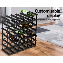 Load image into Gallery viewer, Artiss 42 Bottle Timber Wine Rack Wooden Storage Wall Racks Holders Cellar Black
