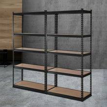 Load image into Gallery viewer, 2x1.8M 5-Shelves Steel Warehouse Shelving Racking Garage Storage Rack Black
