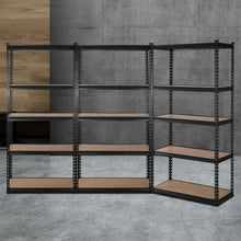 Load image into Gallery viewer, 3x1.8M 5-Shelves Steel Warehouse Shelving Racking Garage Storage Rack Black
