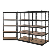 Load image into Gallery viewer, 5x1.8M 5-Shelves Steel Warehouse Shelving Racking Garage Storage Rack Black
